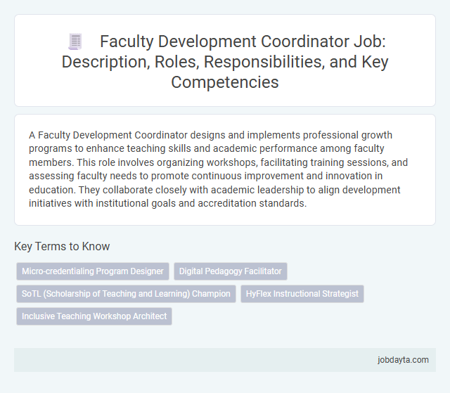 Faculty Development Coordinator Job: Description, Roles, Responsibilities, and Key Competencies