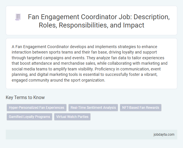 Fan Engagement Coordinator Job: Description, Roles, Responsibilities, and Impact