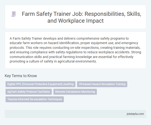 Farm Safety Trainer Job: Responsibilities, Skills, and Workplace Impact