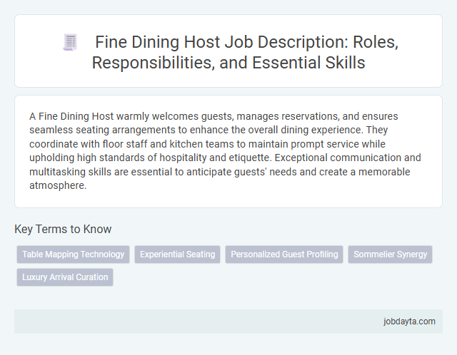 Fine Dining Host Job Description: Roles, Responsibilities, and Essential Skills