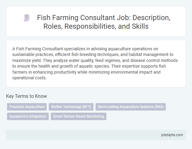 Fish Farming Consultant Job: Description, Roles, Responsibilities, and Skills