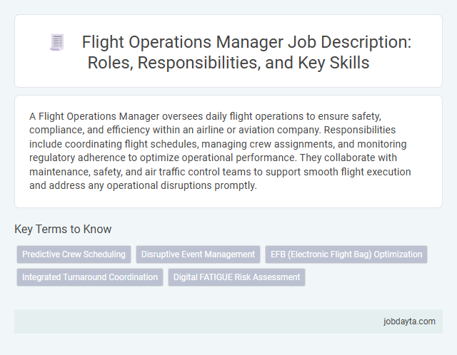 Flight Operations Manager Job Description: Roles, Responsibilities, and Key Skills