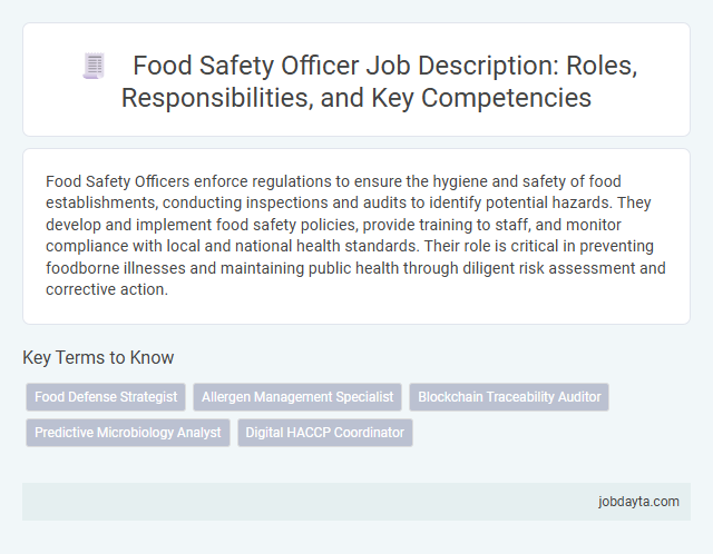 Food Safety Officer Job Description: Roles, Responsibilities, and Key Competencies