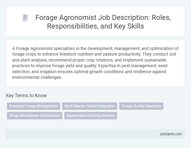 Forage Agronomist Job Description: Roles, Responsibilities, and Key Skills