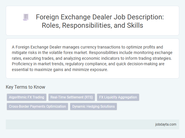 Foreign Exchange Dealer Job Description: Roles, Responsibilities, and Skills