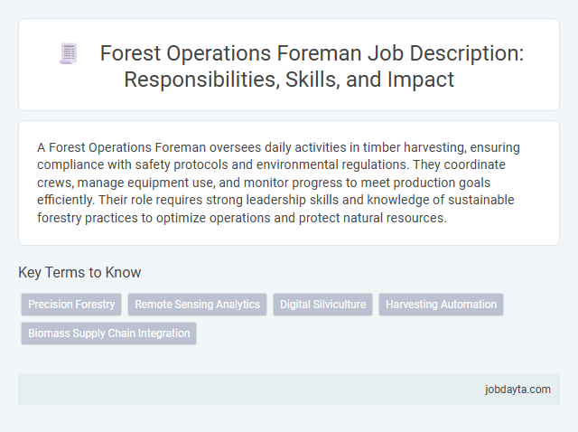 Forest Operations Foreman Job Description: Responsibilities, Skills, and Impact