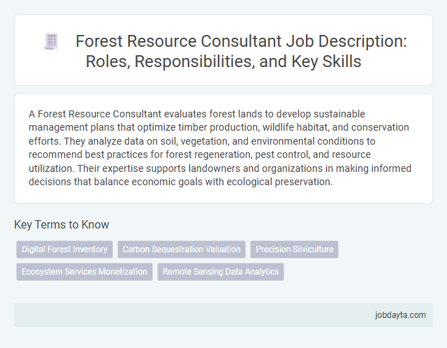 Forest Resource Consultant Job Description: Roles, Responsibilities, and Key Skills