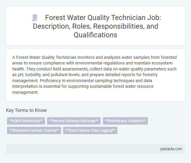 Forest Water Quality Technician Job: Description, Roles, Responsibilities, and Qualifications