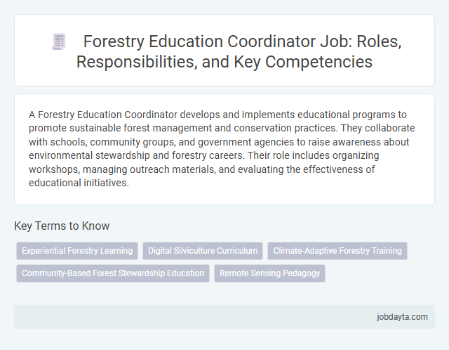 Forestry Education Coordinator Job: Roles, Responsibilities, and Key Competencies