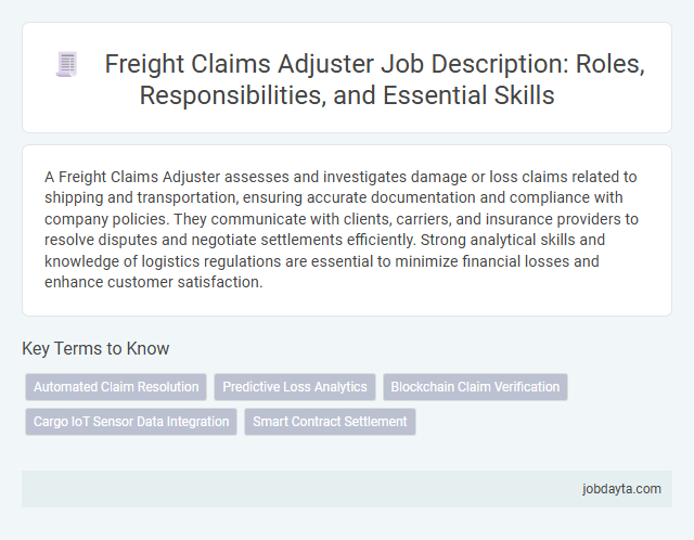 Freight Claims Adjuster Job Description: Roles, Responsibilities, and Essential Skills