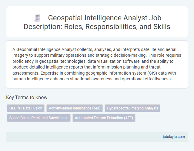Geospatial Intelligence Analyst Job Description: Roles, Responsibilities, and Skills