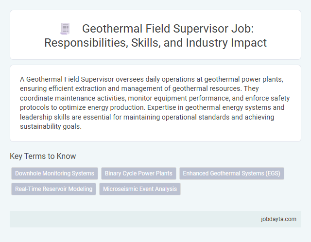 Geothermal Field Supervisor Job: Responsibilities, Skills, and Industry Impact