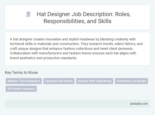 Hat Designer Job Description: Roles, Responsibilities, and Skills
