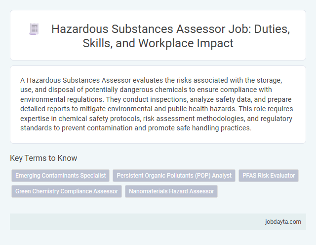 Hazardous Substances Assessor Job: Duties, Skills, and Workplace Impact