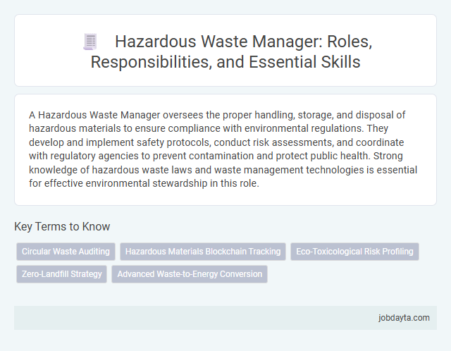 Hazardous Waste Manager: Roles, Responsibilities, and Essential Skills