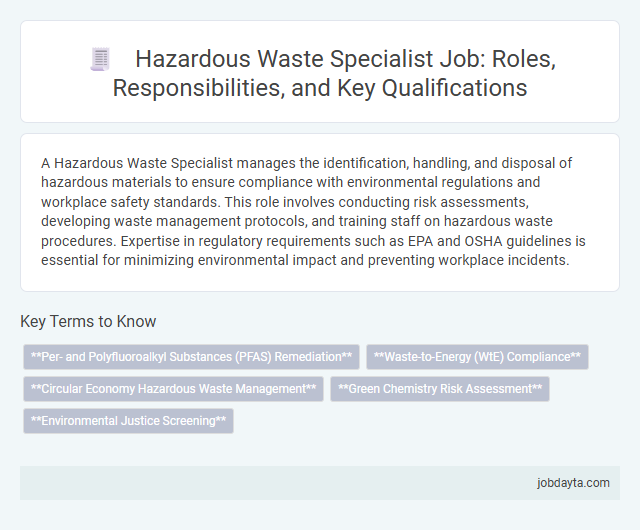 Hazardous Waste Specialist Job: Roles, Responsibilities, and Key Qualifications