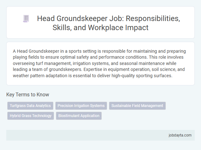 Head Groundskeeper Job: Responsibilities, Skills, and Workplace Impact