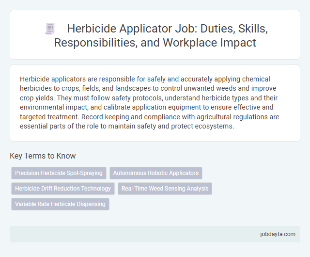 Herbicide Applicator Job: Duties, Skills, Responsibilities, and Workplace Impact