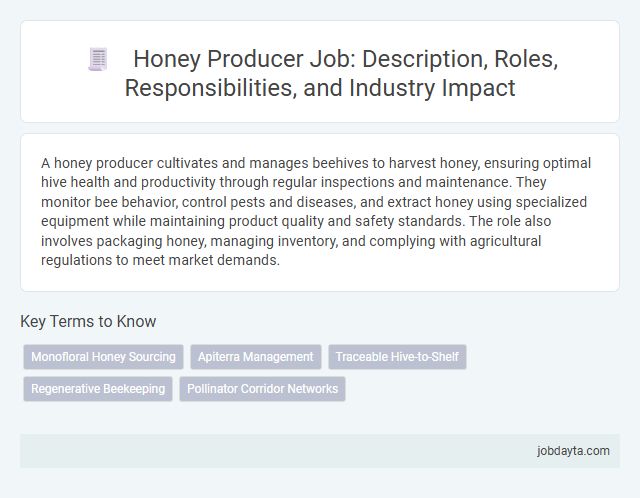 Honey Producer Job: Description, Roles, Responsibilities, and Industry Impact