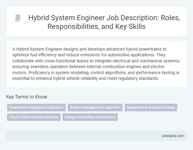Hybrid System Engineer Job Description: Roles, Responsibilities, and Key Skills