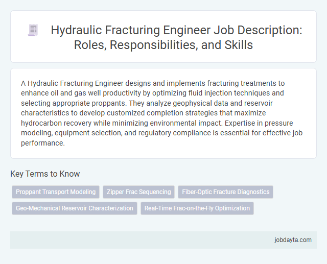 Hydraulic Fracturing Engineer Job Description: Roles, Responsibilities, and Skills