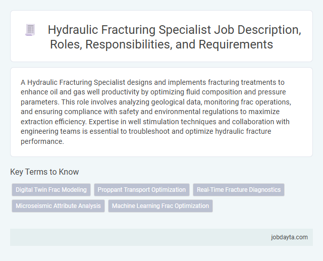 Hydraulic Fracturing Specialist Job Description, Roles, Responsibilities, and Requirements