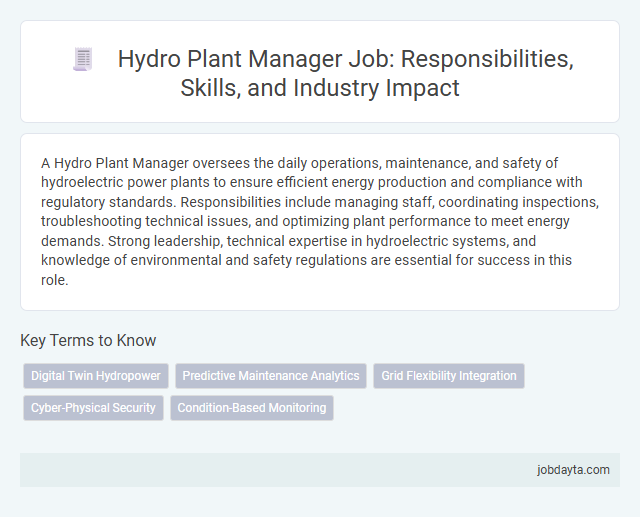 Hydro Plant Manager Job: Responsibilities, Skills, and Industry Impact