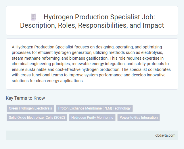 Hydrogen Production Specialist Job: Description, Roles, Responsibilities, and Impact