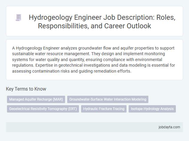 Hydrogeology Engineer Job Description: Roles, Responsibilities, and Career Outlook