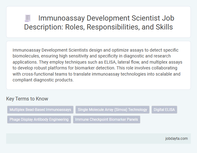Immunoassay Development Scientist Job Description: Roles, Responsibilities, and Skills