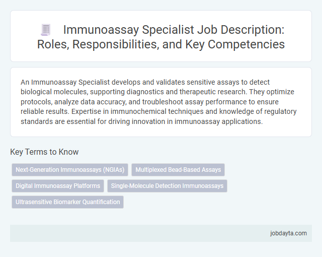 Immunoassay Specialist Job Description: Roles, Responsibilities, and Key Competencies