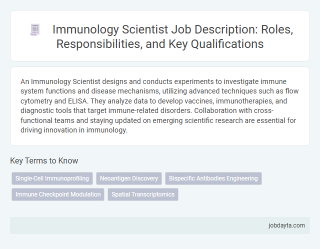 Immunology Scientist Job Description: Roles, Responsibilities, and Key Qualifications