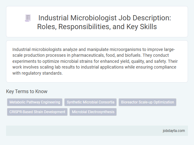 Industrial Microbiologist Job Description: Roles, Responsibilities, and Key Skills