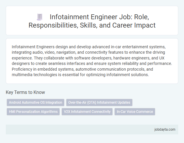 Infotainment Engineer Job: Role, Responsibilities, Skills, and Career Impact