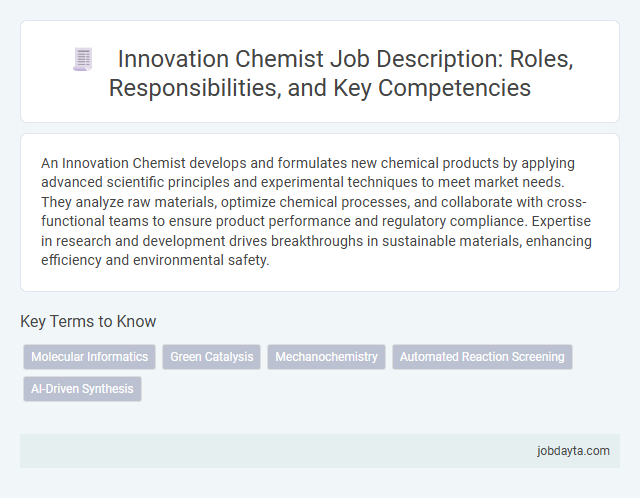 Innovation Chemist Job Description: Roles, Responsibilities, and Key Competencies