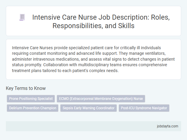 Intensive Care Nurse Job Description: Roles, Responsibilities, and Skills