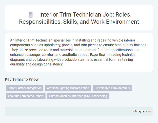Interior Trim Technician Job: Roles, Responsibilities, Skills, and Work Environment