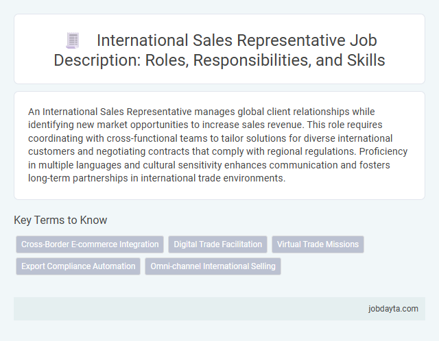 International Sales Representative Job Description: Roles, Responsibilities, and Skills