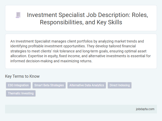Investment Specialist Job Description: Roles, Responsibilities, and Key Skills