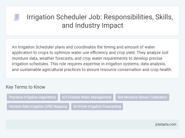 Irrigation Scheduler Job: Responsibilities, Skills, and Industry Impact