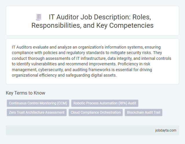 IT Auditor Job Description: Roles, Responsibilities, and Key Competencies
