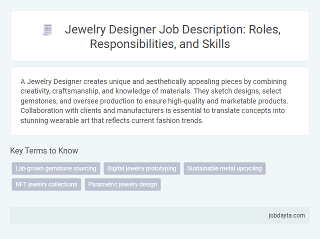 Jewelry Designer Job Description: Roles, Responsibilities, and Skills