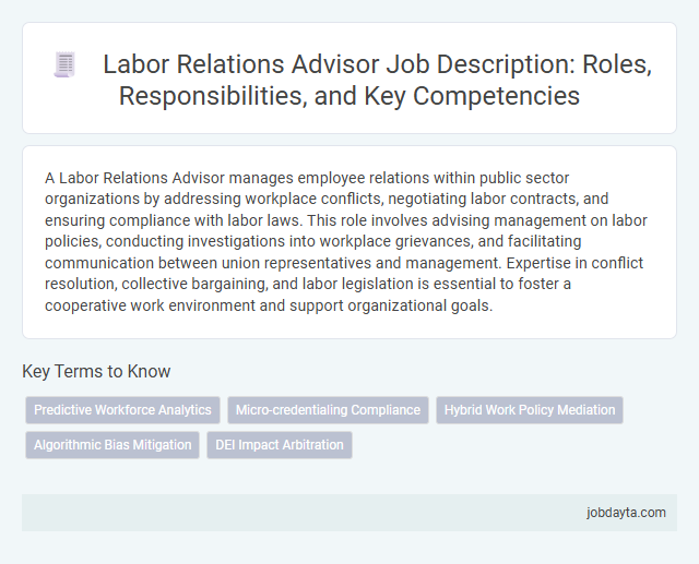 Labor Relations Advisor Job Description: Roles, Responsibilities, and Key Competencies