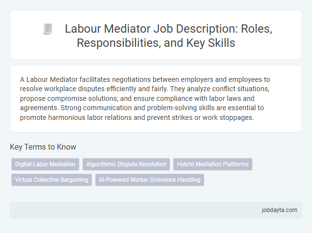 Labour Mediator Job Description: Roles, Responsibilities, and Key Skills