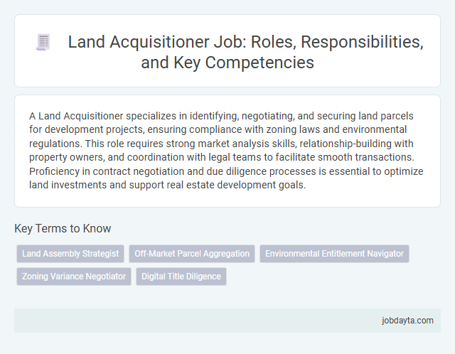 Land Acquisitioner Job: Roles, Responsibilities, and Key Competencies