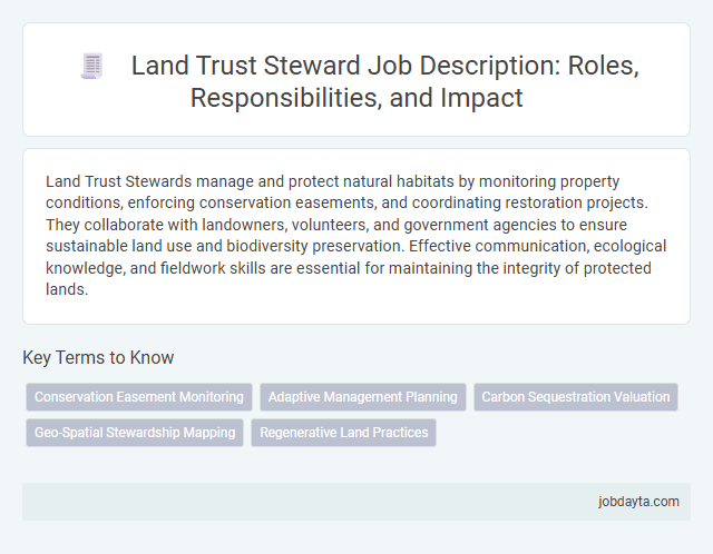 Land Trust Steward Job Description: Roles, Responsibilities, and Impact