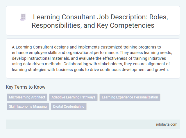 Learning Consultant Job Description: Roles, Responsibilities, and Key Competencies