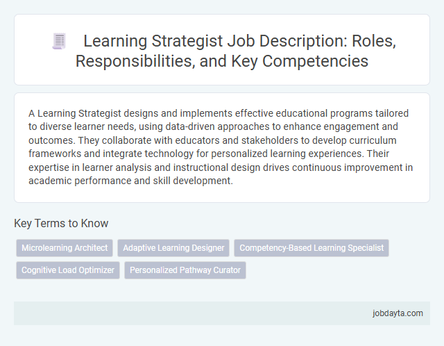 Learning Strategist Job Description: Roles, Responsibilities, and Key Competencies