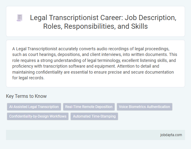 Legal Transcriptionist Career: Job Description, Roles, Responsibilities, and Skills