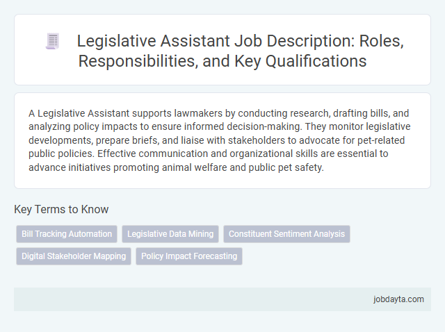 Legislative Assistant Job Description: Roles, Responsibilities, and Key Qualifications